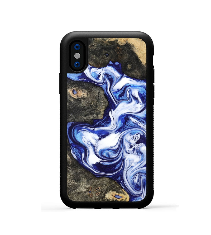 iPhone Xs Wood Phone Case - Moses (Blue, 799078)