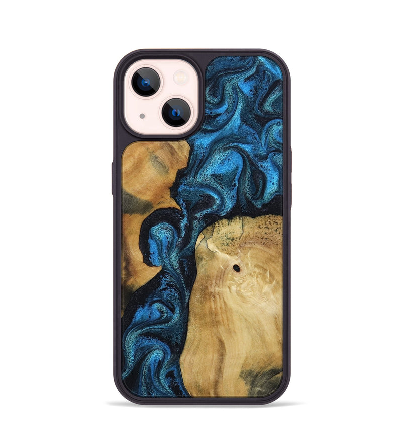 iPhone 14 Wood Phone Case - Kirby (Blue, 799079)