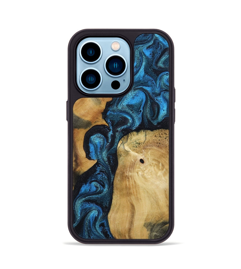 iPhone 14 Pro Wood Phone Case - Kirby (Blue, 799079)