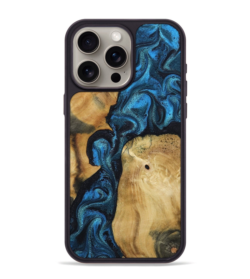 iPhone 15 Pro Max Wood Phone Case - Kirby (Blue, 799079)