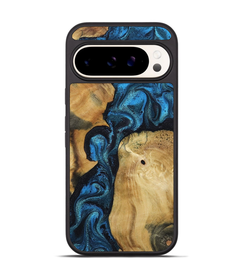 Pixel 9 Wood Phone Case - Kirby (Blue, 799079)