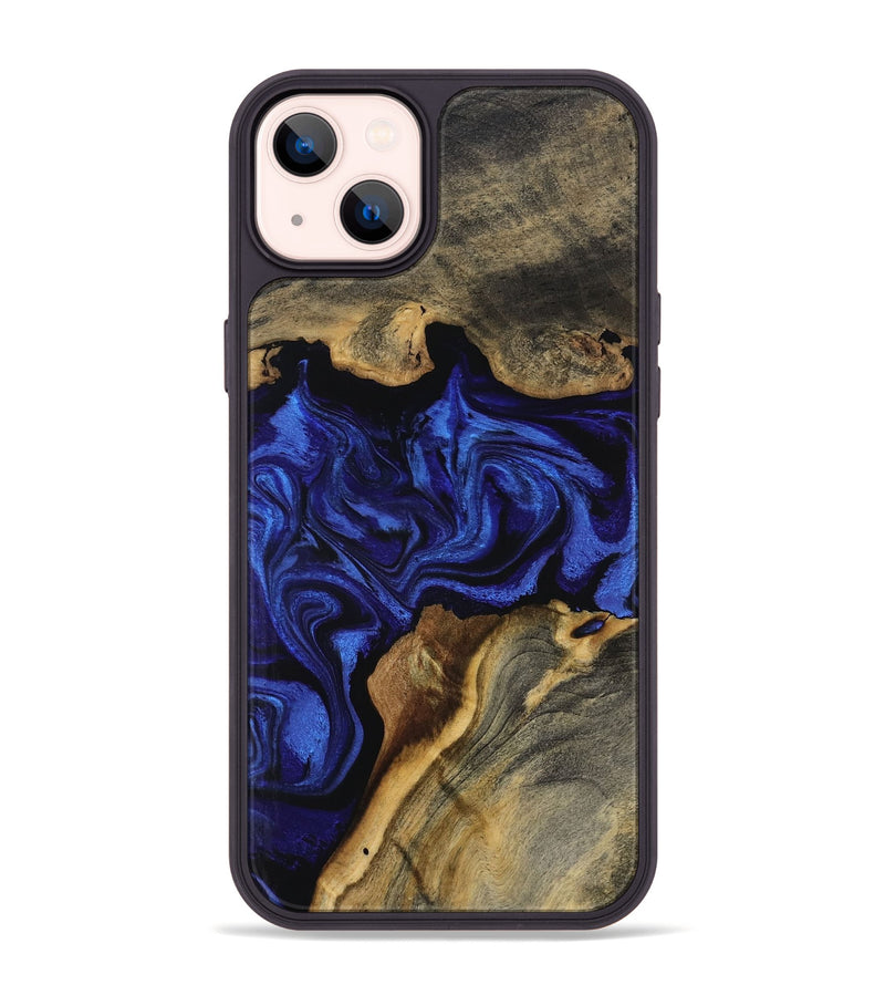 iPhone 14 Plus Wood Phone Case - Alicia (Blue, 799080)