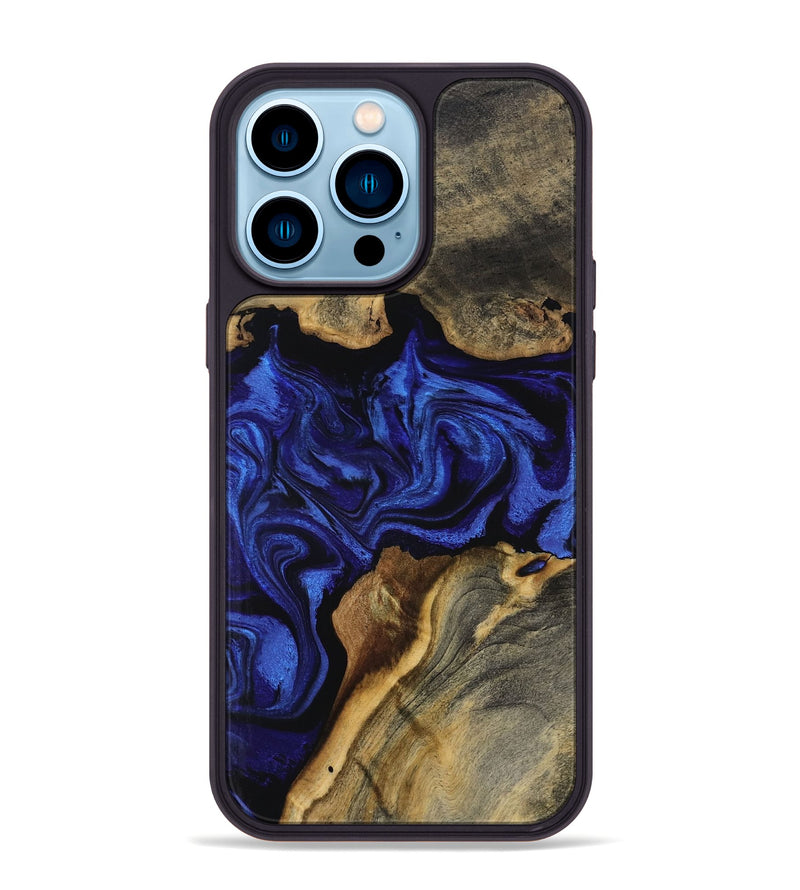 iPhone 14 Pro Max Wood Phone Case - Alicia (Blue, 799080)
