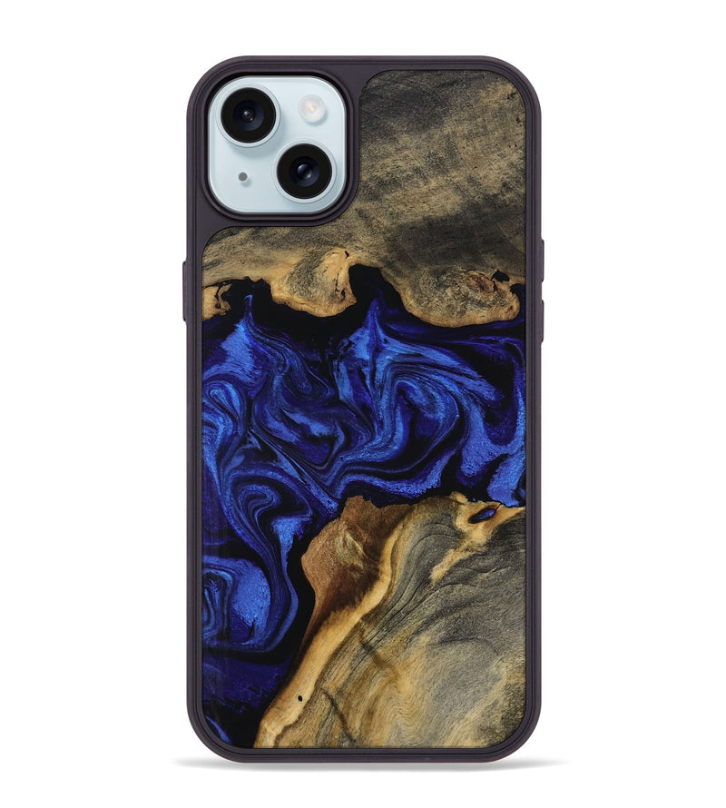 iPhone 15 Plus Wood Phone Case - Alicia (Blue, 799080)
