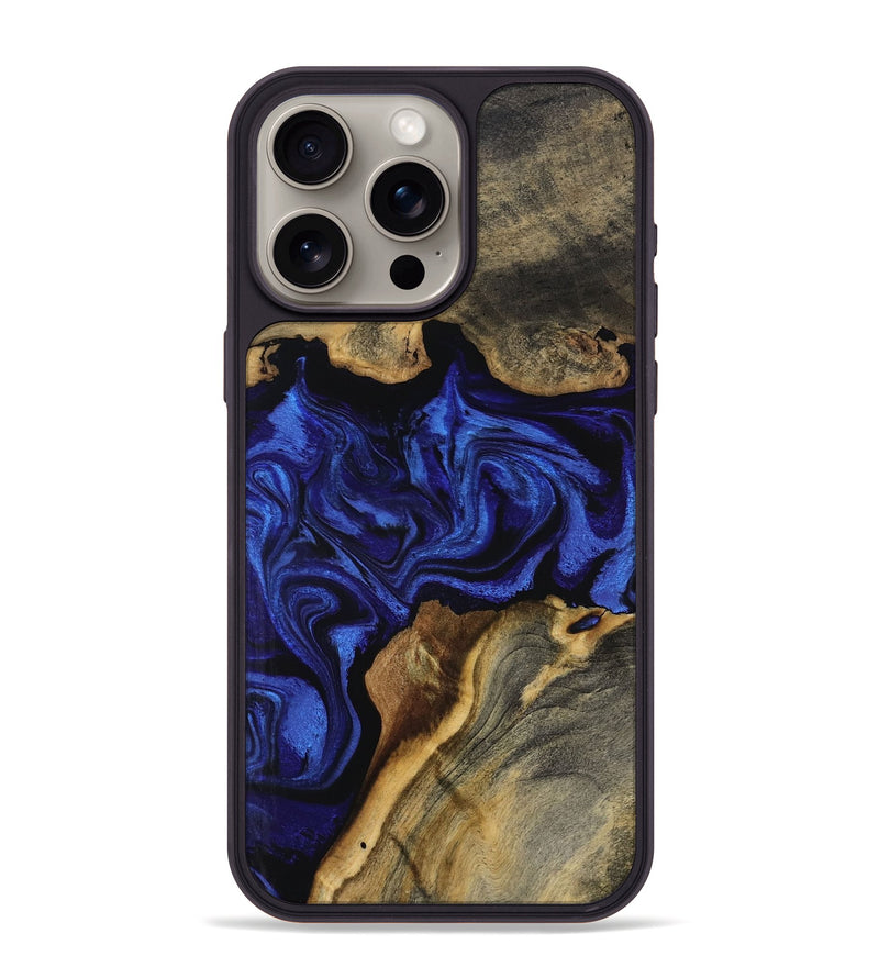 iPhone 15 Pro Max Wood Phone Case - Alicia (Blue, 799080)