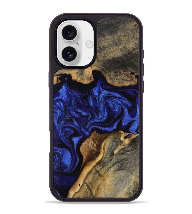 iPhone 16 Plus Wood Phone Case - Alicia (Blue, 799080)
