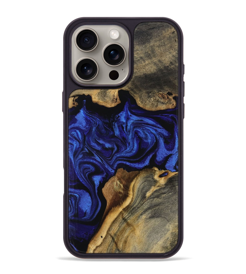 iPhone 16 Pro Max Wood Phone Case - Alicia (Blue, 799080)