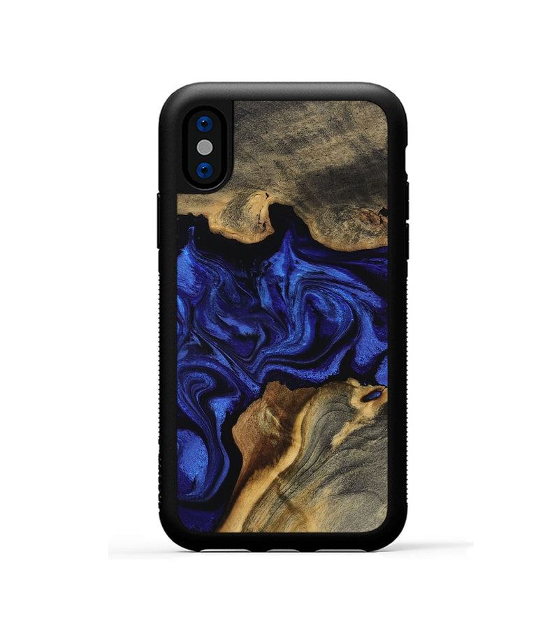 iPhone Xs Wood Phone Case - Alicia (Blue, 799080)