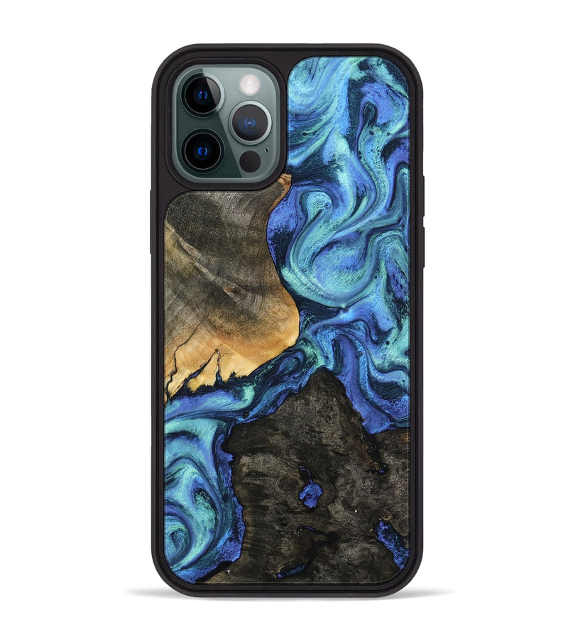 iPhone 12 Pro Max Wood Phone Case - Kylen (Blue, 799081)