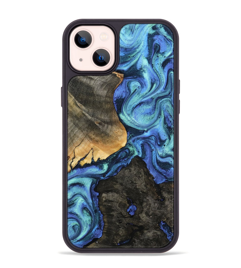 iPhone 14 Plus Wood Phone Case - Kylen (Blue, 799081)