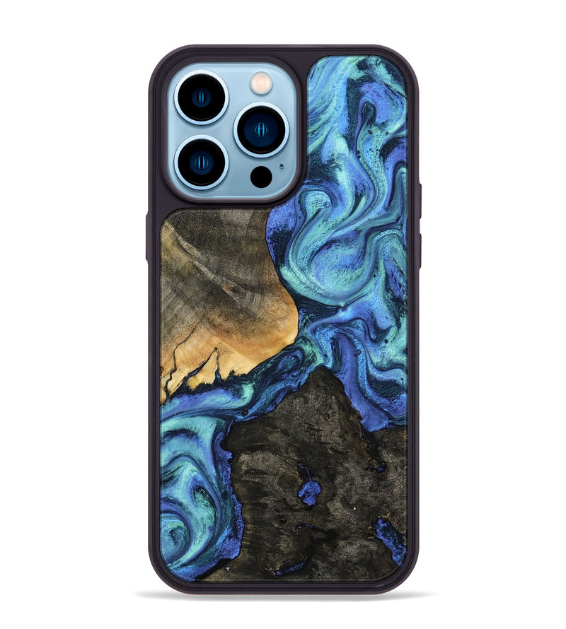iPhone 14 Pro Max Wood Phone Case - Kylen (Blue, 799081)