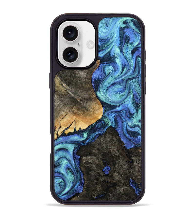 iPhone 16 Plus Wood Phone Case - Kylen (Blue, 799081)