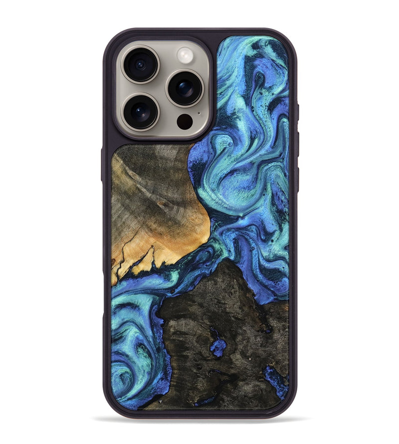 iPhone 16 Pro Max Wood Phone Case - Kylen (Blue, 799081)