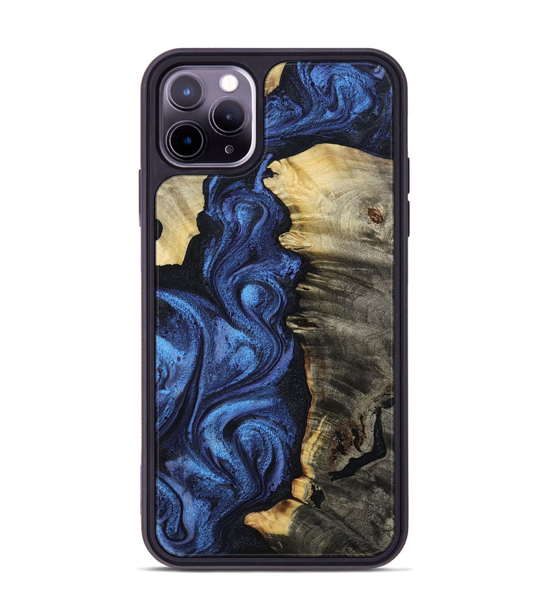 iPhone 11 Pro Max Wood Phone Case - Toya (Blue, 799082)
