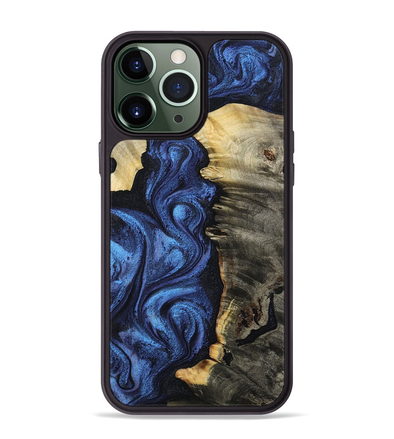iPhone 13 Pro Max Wood Phone Case - Toya (Blue, 799082)