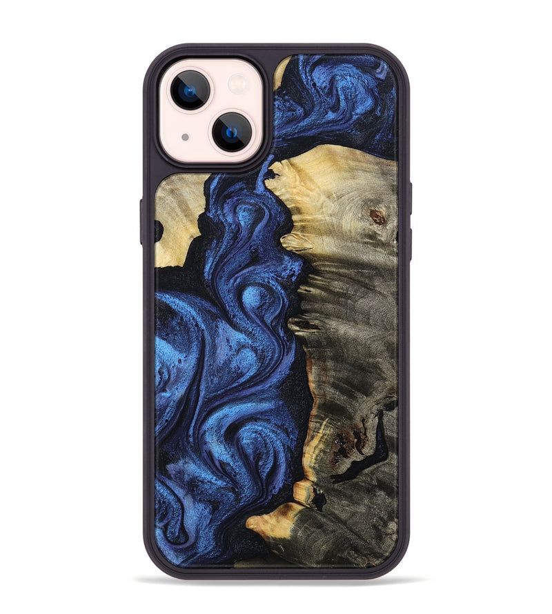 iPhone 14 Plus Wood Phone Case - Toya (Blue, 799082)