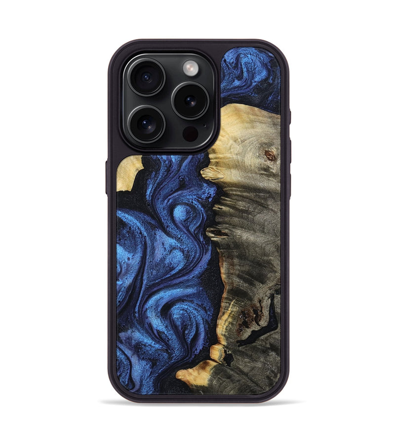 iPhone 15 Pro Wood Phone Case - Toya (Blue, 799082)