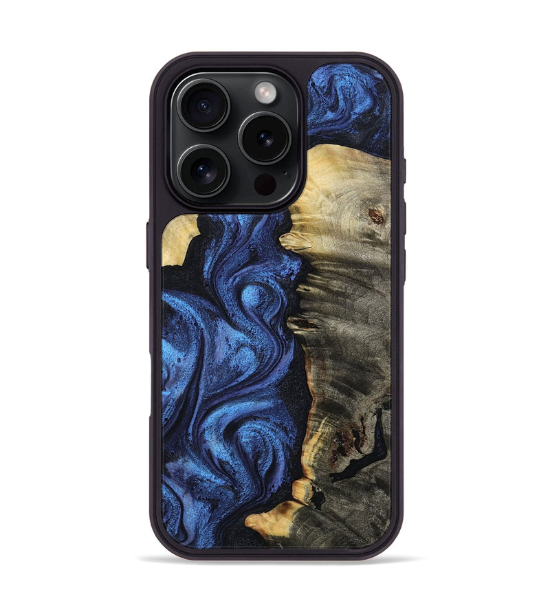 iPhone 16 Pro Wood Phone Case - Toya (Blue, 799082)