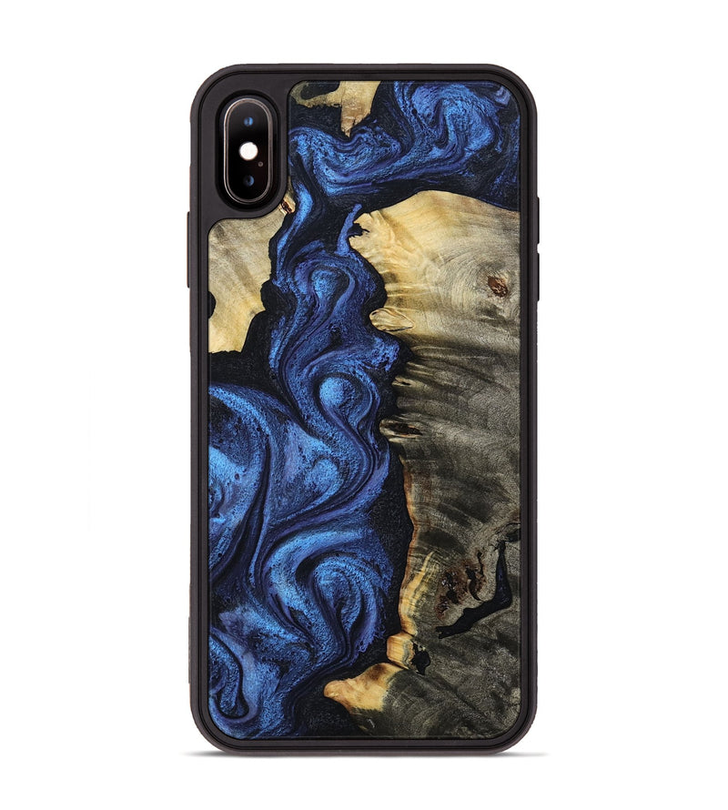 iPhone Xs Max Wood Phone Case - Toya (Blue, 799082)