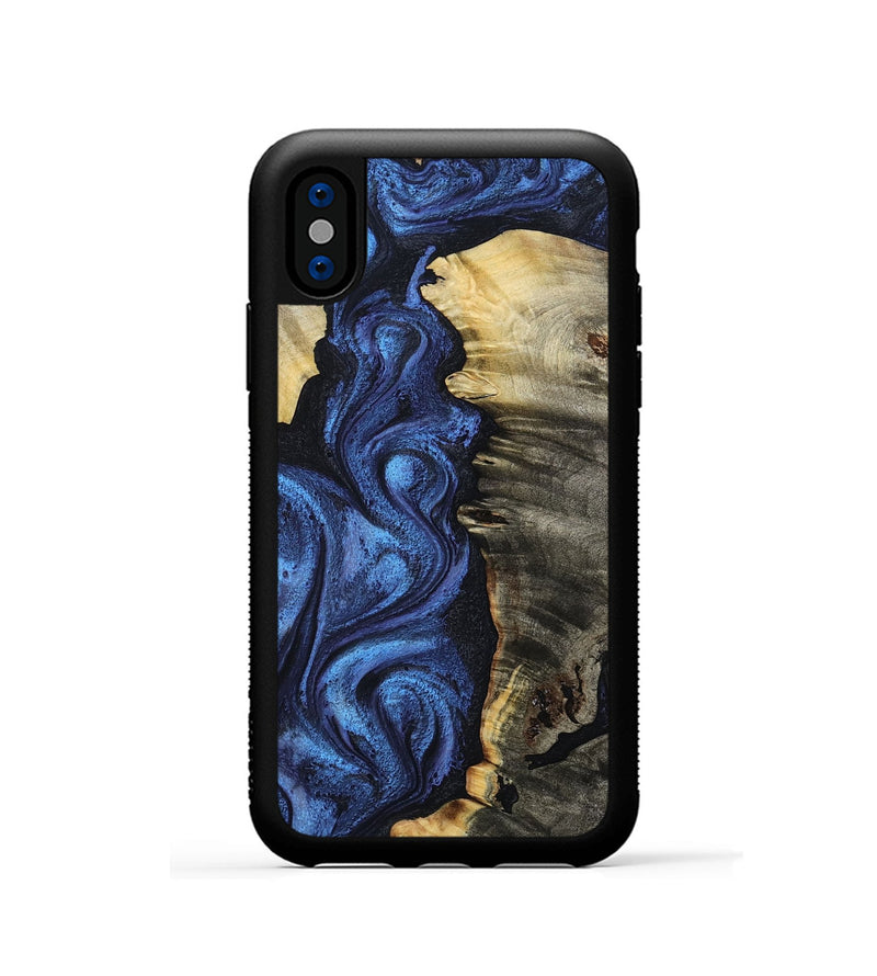 iPhone Xs Wood Phone Case - Toya (Blue, 799082)
