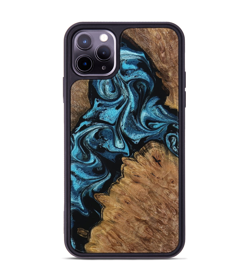 iPhone 11 Pro Max Wood Phone Case - Winona (Blue, 799083)