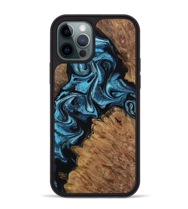 iPhone 12 Pro Max Wood Phone Case - Winona (Blue, 799083)