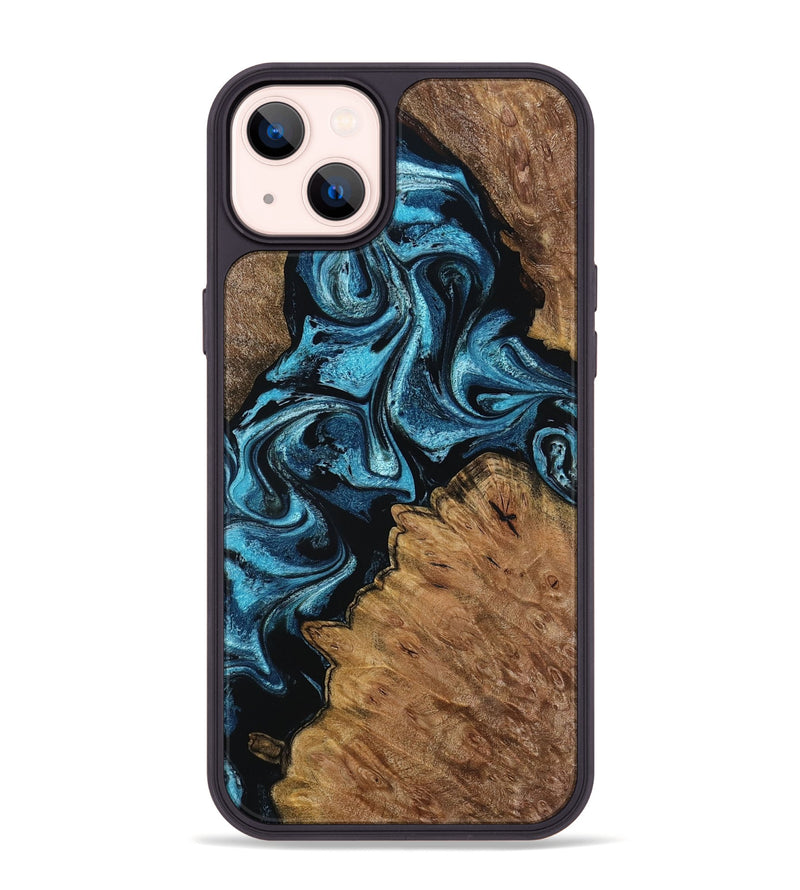 iPhone 14 Plus Wood Phone Case - Winona (Blue, 799083)