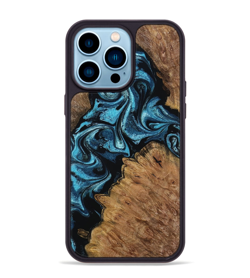 iPhone 14 Pro Max Wood Phone Case - Winona (Blue, 799083)