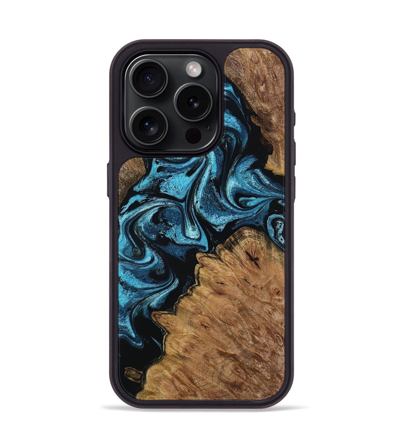 iPhone 15 Pro Wood Phone Case - Winona (Blue, 799083)