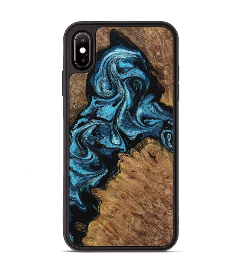 iPhone Xs Max Wood Phone Case - Winona (Blue, 799083)