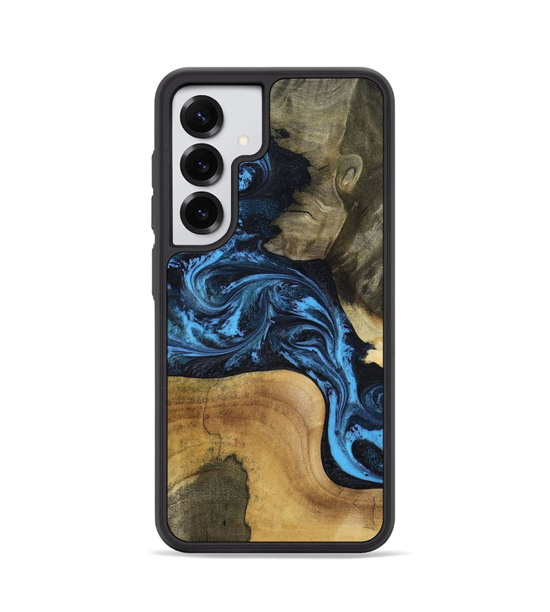 Galaxy S25 Wood Phone Case - Valorie (Blue, 799084)