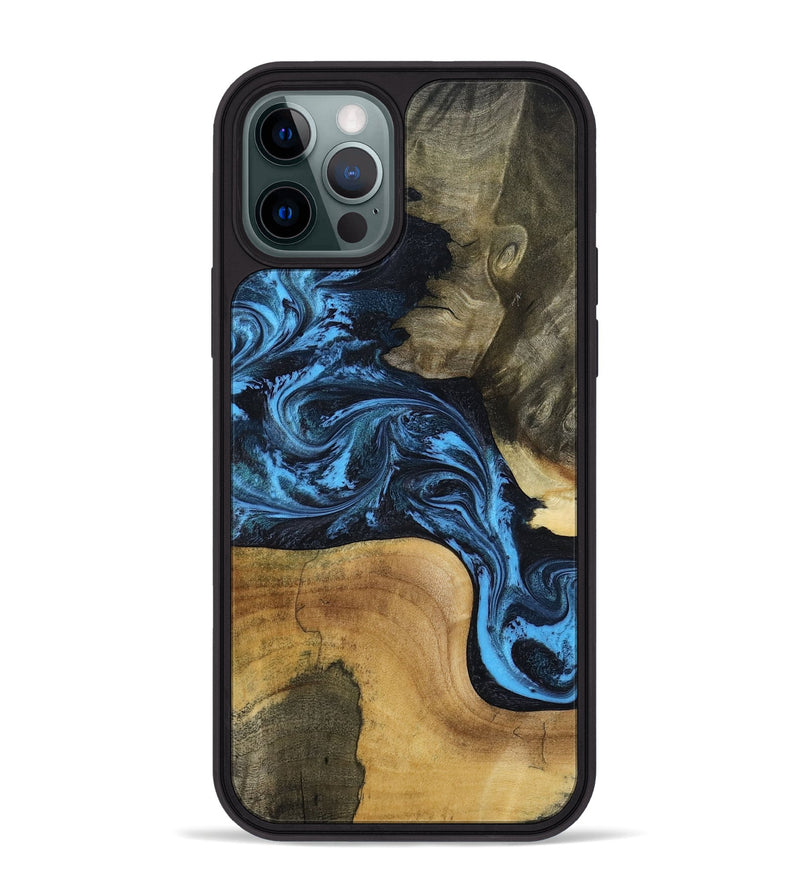 iPhone 12 Pro Max Wood Phone Case - Valorie (Blue, 799084)