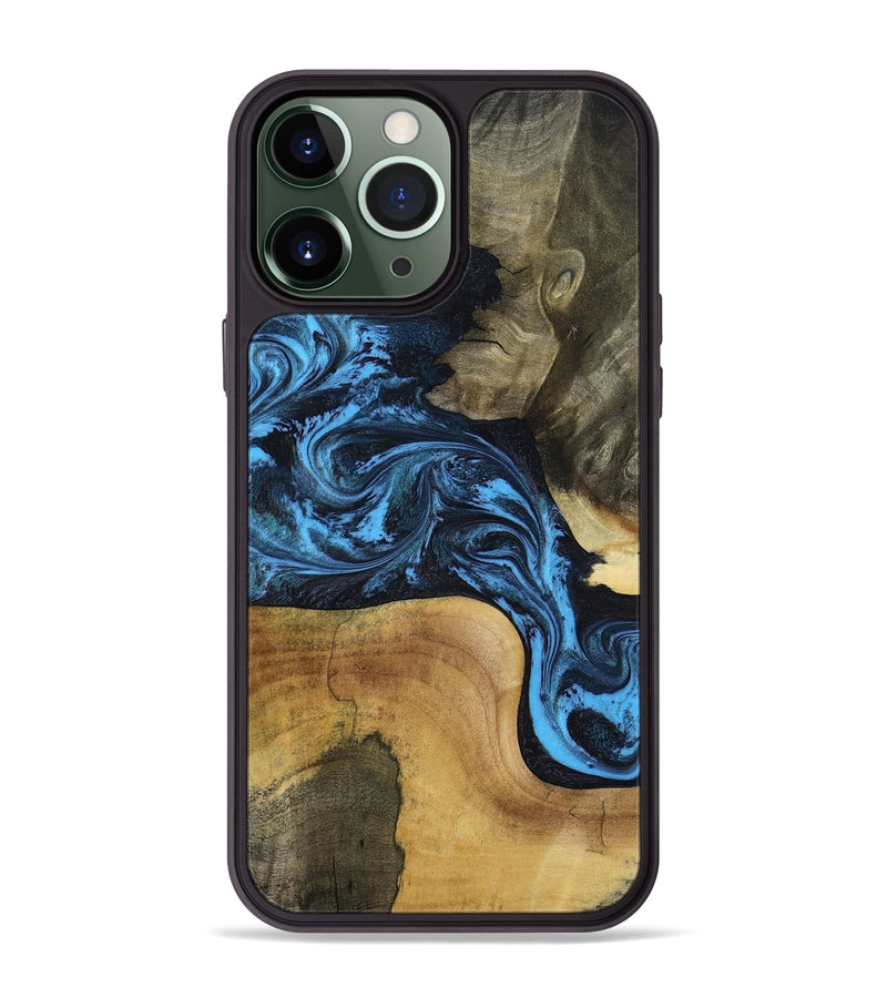 iPhone 13 Pro Max Wood Phone Case - Valorie (Blue, 799084)