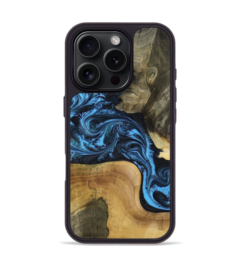 iPhone 16 Pro Wood Phone Case - Valorie (Blue, 799084)
