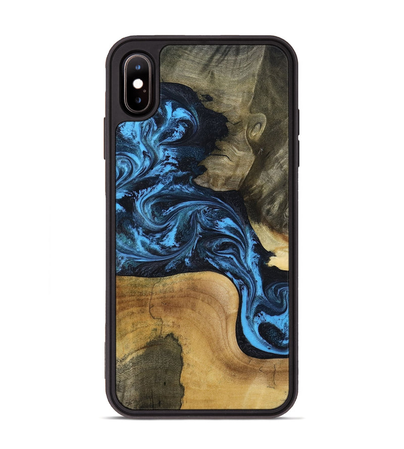 iPhone Xs Max Wood Phone Case - Valorie (Blue, 799084)