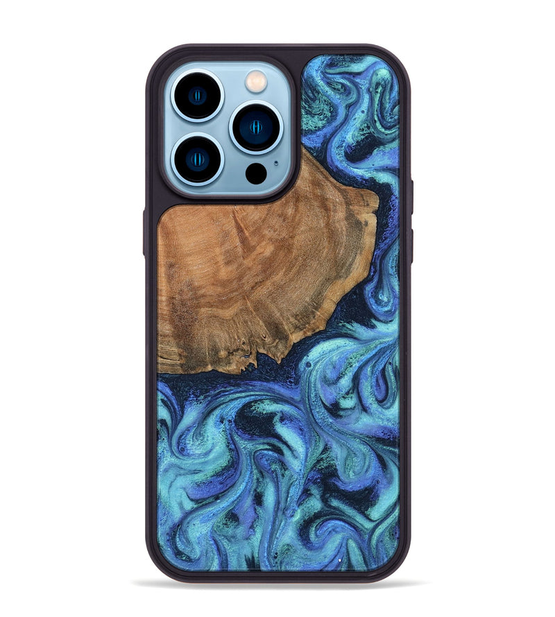 iPhone 14 Pro Max Wood Phone Case - Markus (Blue, 799085)