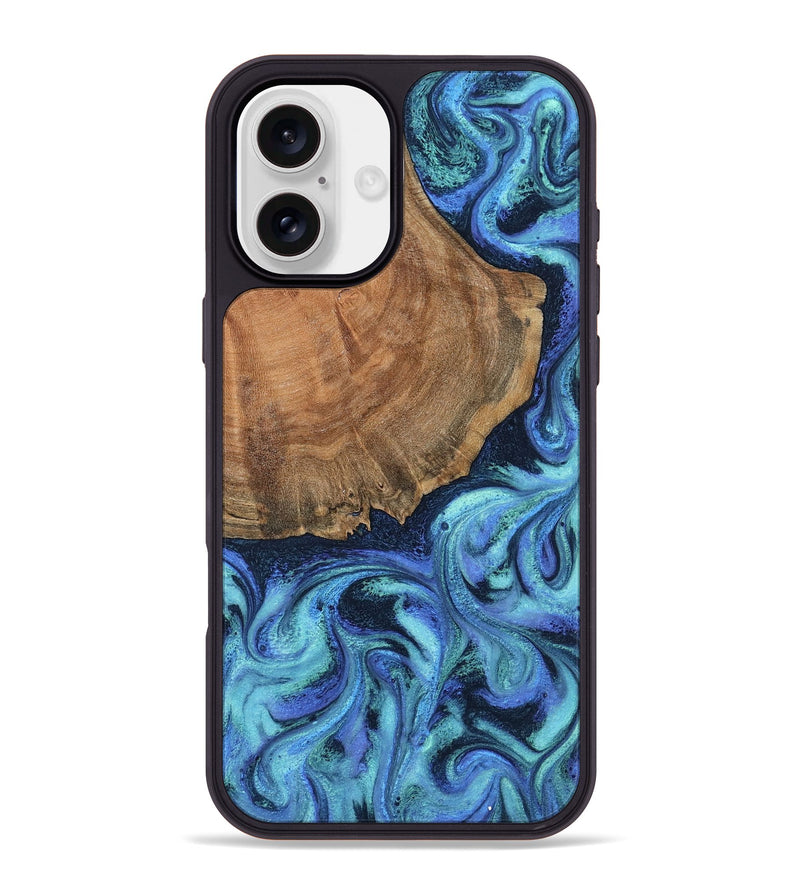 iPhone 16 Plus Wood Phone Case - Markus (Blue, 799085)