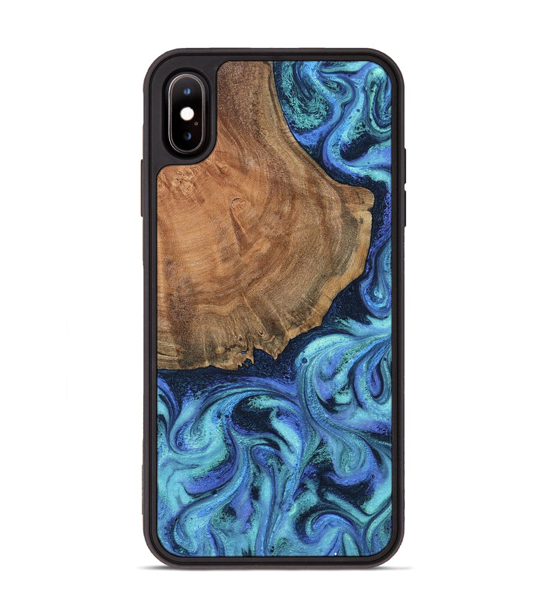 iPhone Xs Max Wood Phone Case - Markus (Blue, 799085)