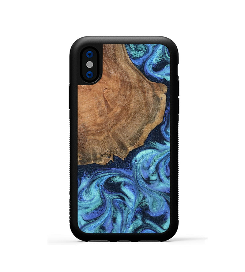 iPhone Xs Wood Phone Case - Markus (Blue, 799085)