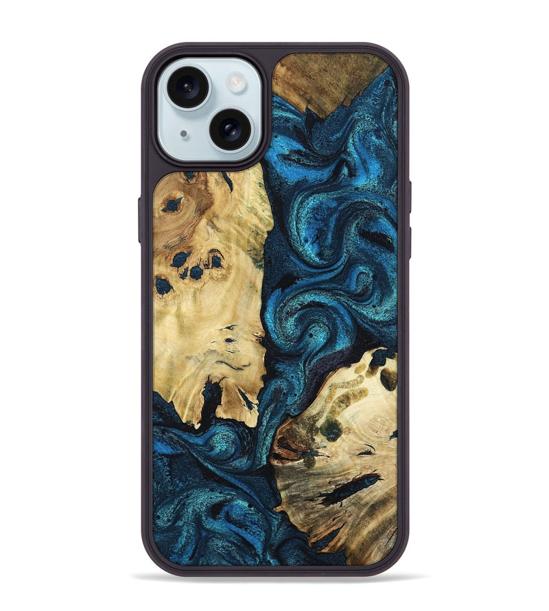 iPhone 15 Plus Wood Phone Case - Alfonso (Blue, 799087)