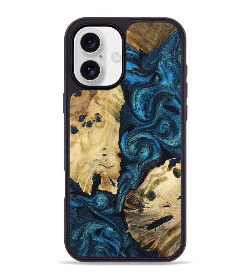 iPhone 16 Plus Wood Phone Case - Alfonso (Blue, 799087)