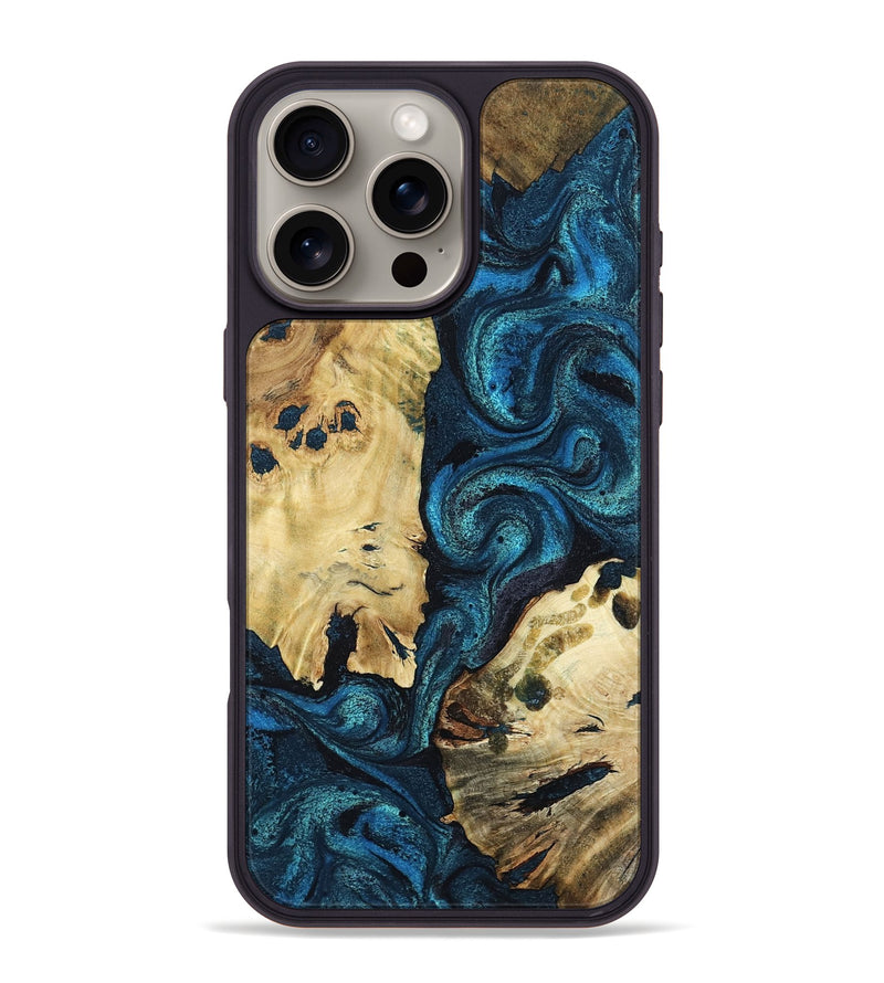 iPhone 16 Pro Max Wood Phone Case - Alfonso (Blue, 799087)