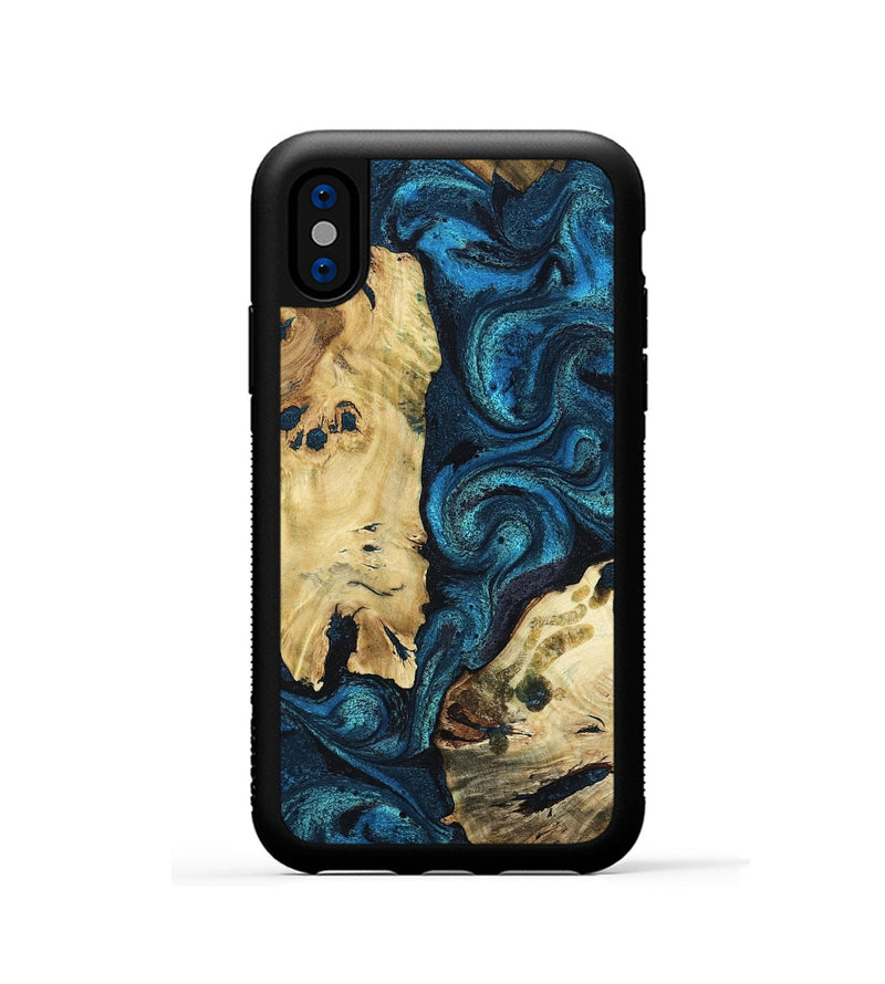 iPhone Xs Wood Phone Case - Alfonso (Blue, 799087)