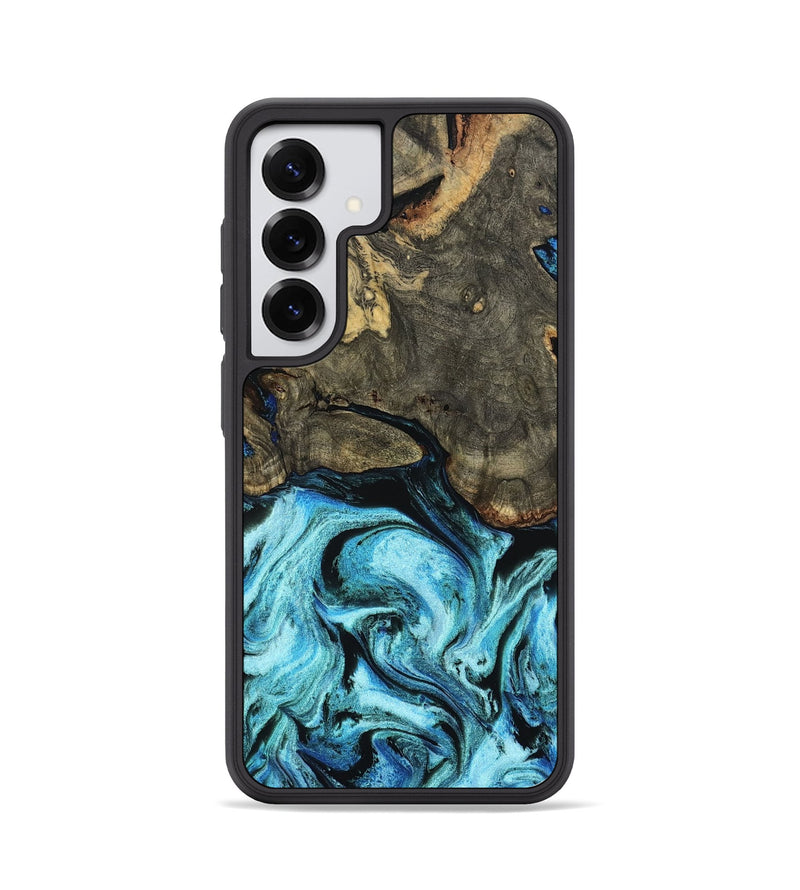 Galaxy S25 Wood Phone Case - Florene (Blue, 799100)