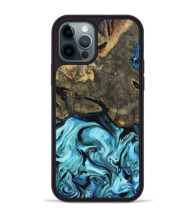 iPhone 12 Pro Max Wood Phone Case - Florene (Blue, 799100)