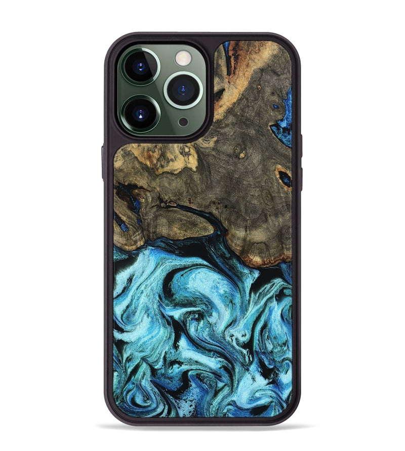 iPhone 13 Pro Max Wood Phone Case - Florene (Blue, 799100)