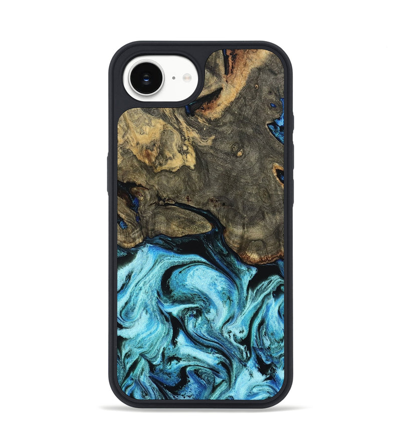 iPhone 16e Wood Phone Case - Florene (Blue, 799100)