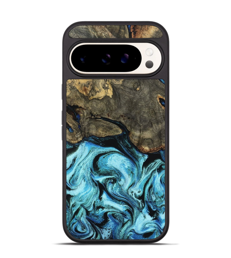 Pixel 9 Pro Wood Phone Case - Florene (Blue, 799100)