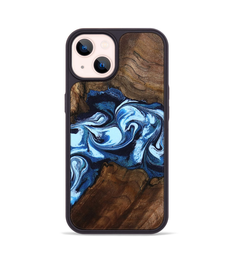 iPhone 14 Wood Phone Case - Hollis (Blue, 799105)