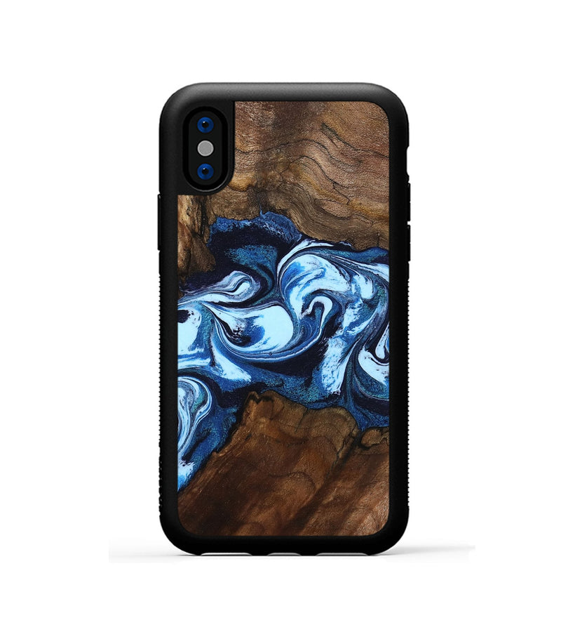 iPhone Xs Wood Phone Case - Hollis (Blue, 799105)